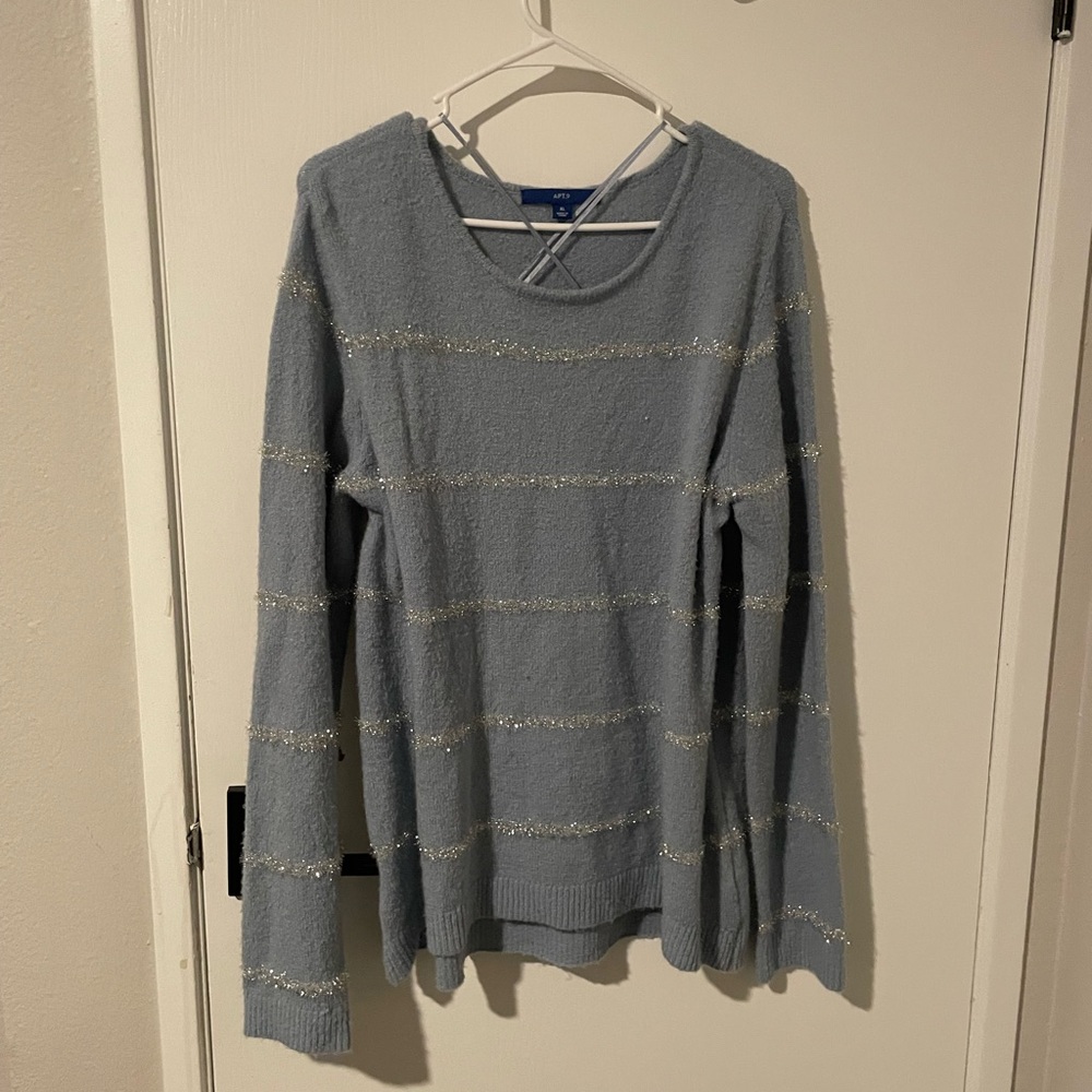 Apt. 9 Blue Sweater with Silver Accents